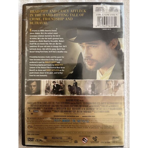 The Assassination of Jesse James by the Coward Robert Ford (DVD, 2007) - UPC Cut - Picture 2 of 3